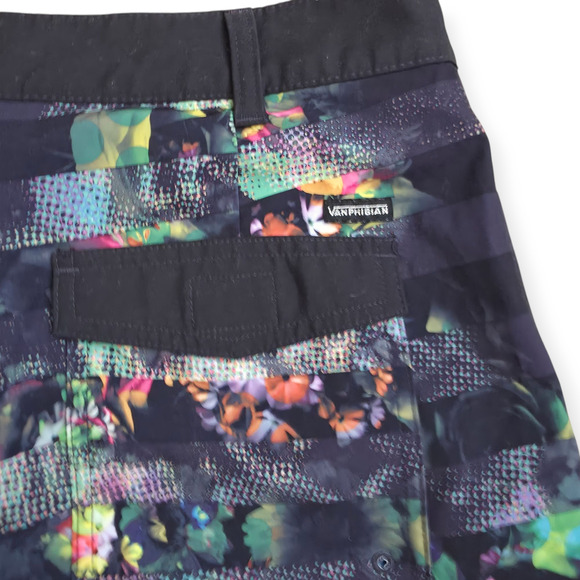VANS Vanphibian Beflor Black Multicolor Board Shorts Wet/Dry Men Sz 32 - Picture 8 of 9